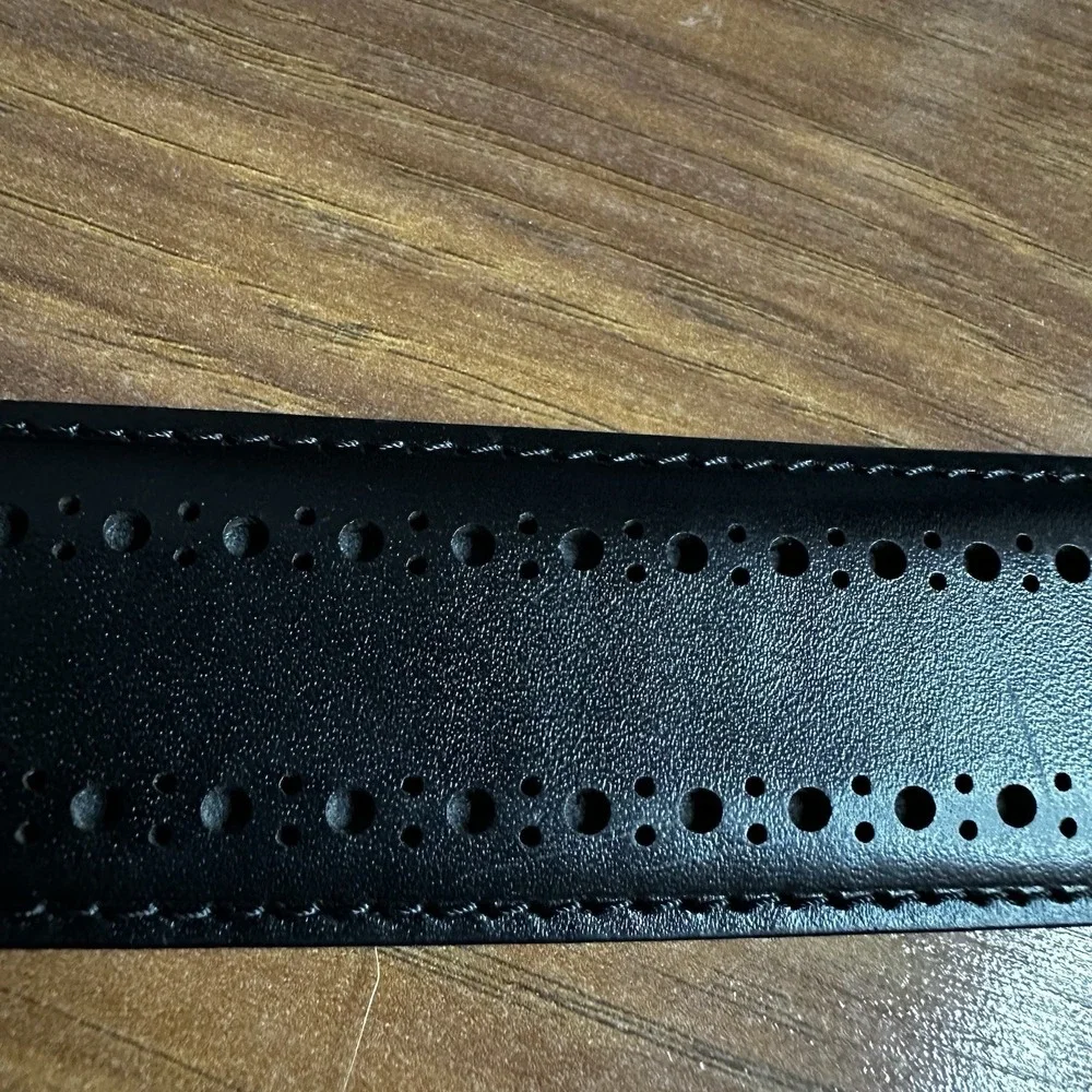 Allen Edmonds Black Leather Belt Mens 34/86 Italian Calfskin Made in USA 74011